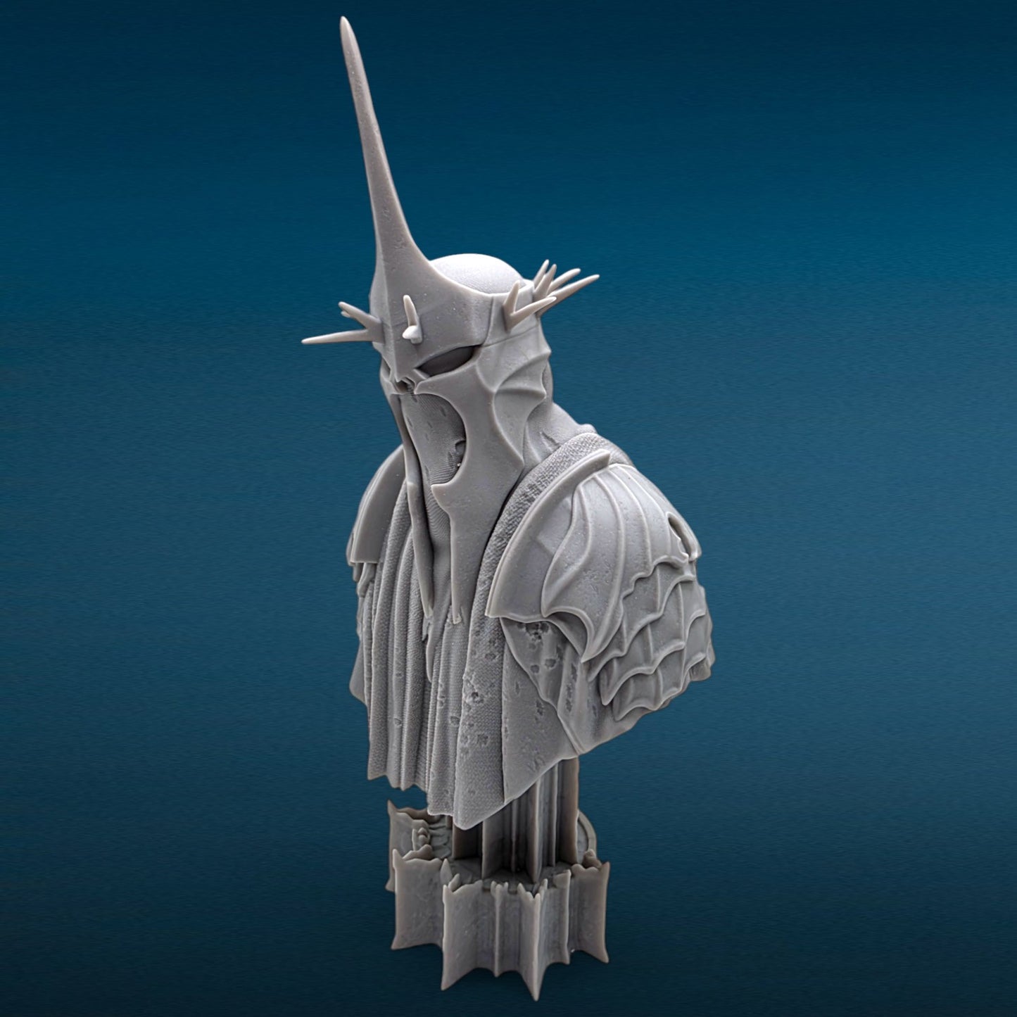 Witch King of Angmar - Lord of the Rings 3D Resin Bust: Unpainted Fan Art (7.5 Inch)