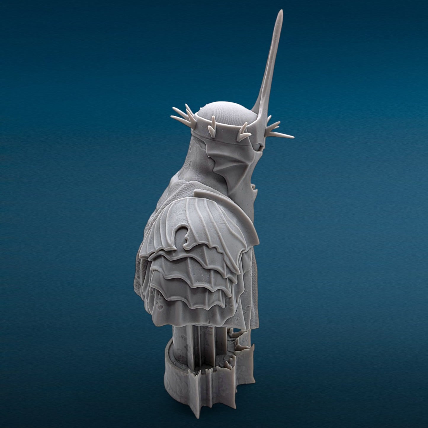 Witch King of Angmar - Lord of the Rings 3D Resin Bust: Unpainted Fan Art (7.5 Inch)