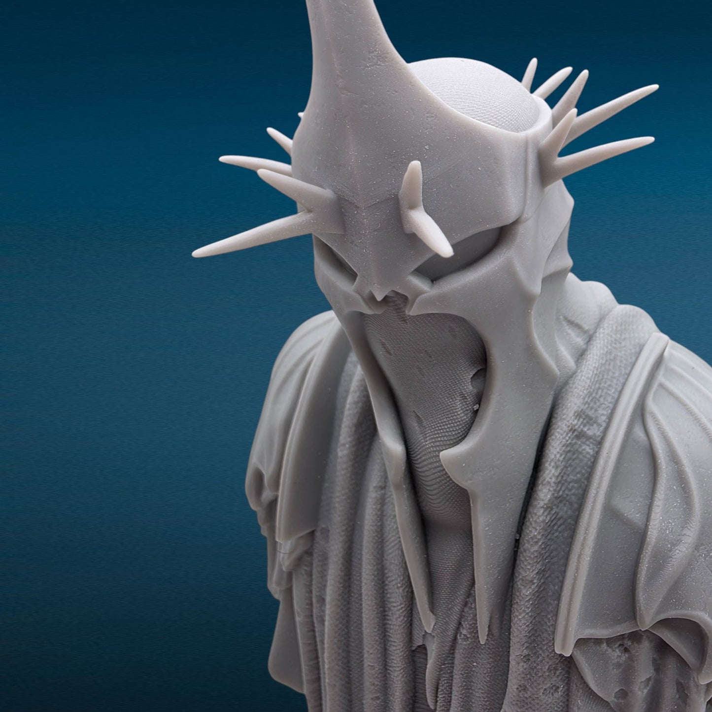 Witch King of Angmar - Lord of the Rings 3D Resin Bust: Unpainted Fan Art (7.5 Inch)