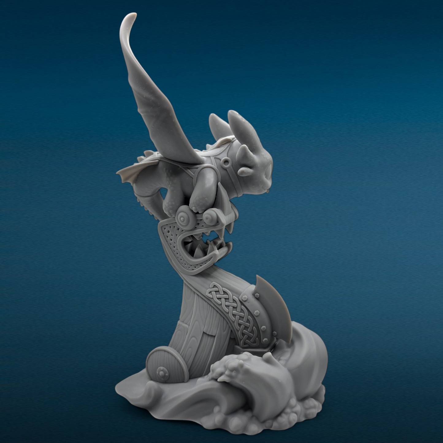 Toothless - Dragon 3D Resin Figurine: Unpainted Fan Art (9.5 Inch)