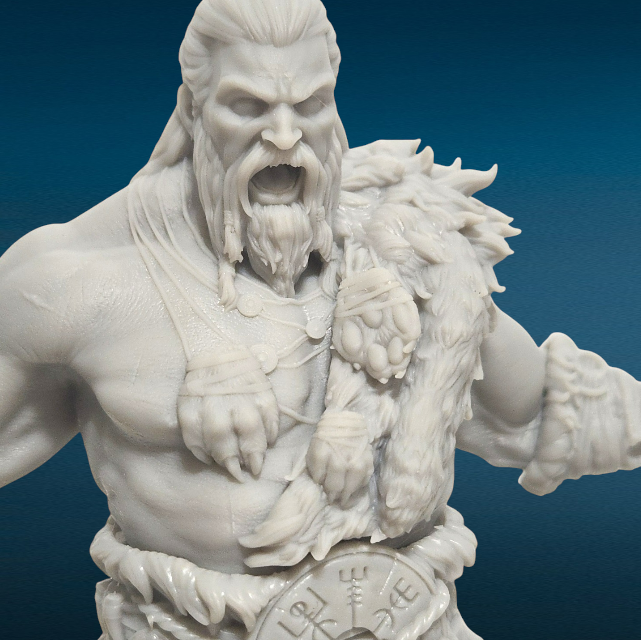 Freki Viking Figure - Unpainted 3D Resin Figurine for Hobby Painters & Collectors (7 Inch)