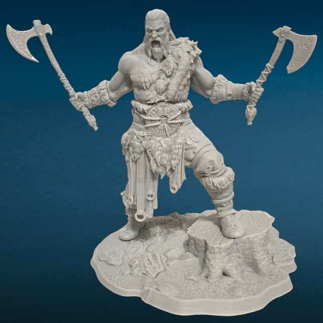 Freki Viking Figure - Unpainted 3D Resin Figurine for Hobby Painters & Collectors (7 Inch)