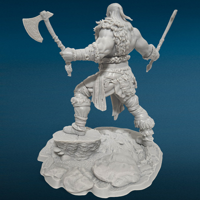 Freki Viking Figure - Unpainted 3D Resin Figurine for Hobby Painters & Collectors (7 Inch)