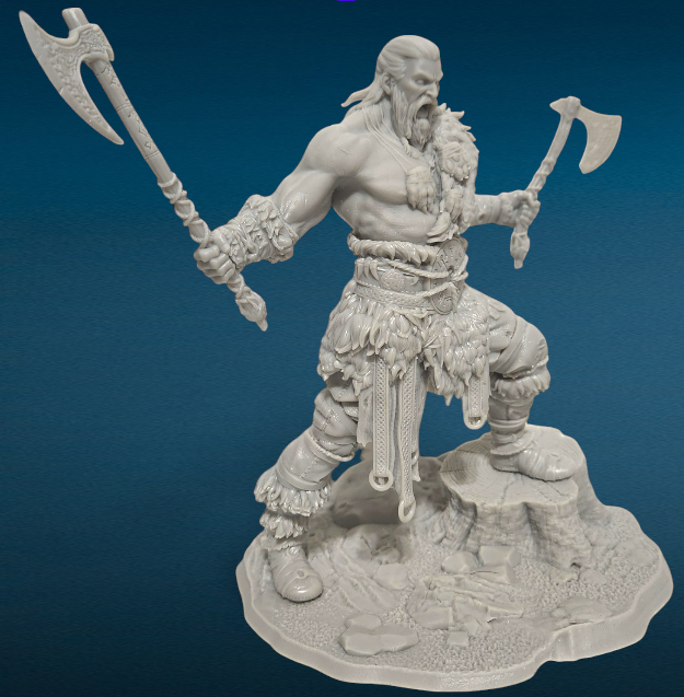 Freki Viking Figure - Unpainted 3D Resin Figurine for Hobby Painters & Collectors (7 Inch)