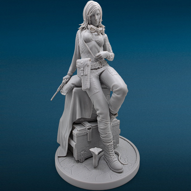 Eva Metal Gear Solid: Snake Eater - 3D Resin Figurine: Unpainted Fan Art (9.5 Inch)