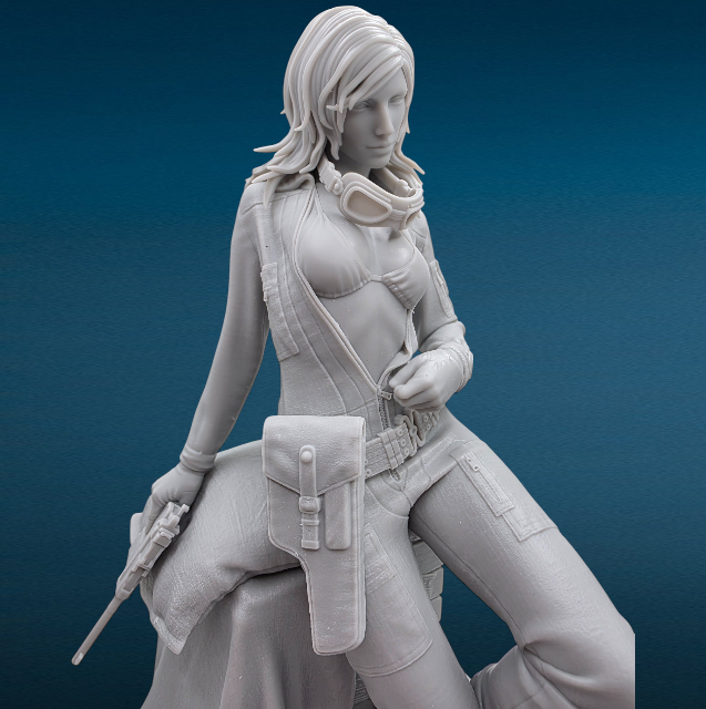 Eva Metal Gear Solid: Snake Eater - 3D Resin Figurine: Unpainted Fan Art (9.5 Inch)