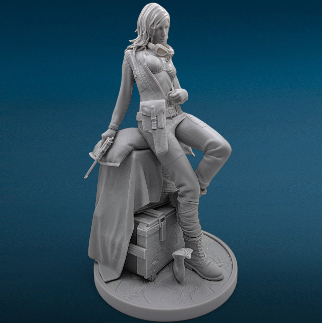Eva Metal Gear Solid: Snake Eater - 3D Resin Figurine: Unpainted Fan Art (9.5 Inch)