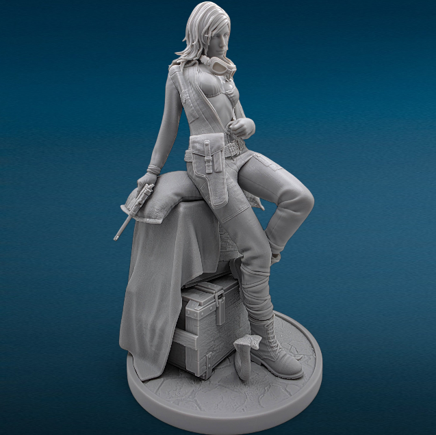 Eva Metal Gear Solid: Snake Eater - 3D Resin Figurine: Unpainted Fan Art (9.5 Inch)