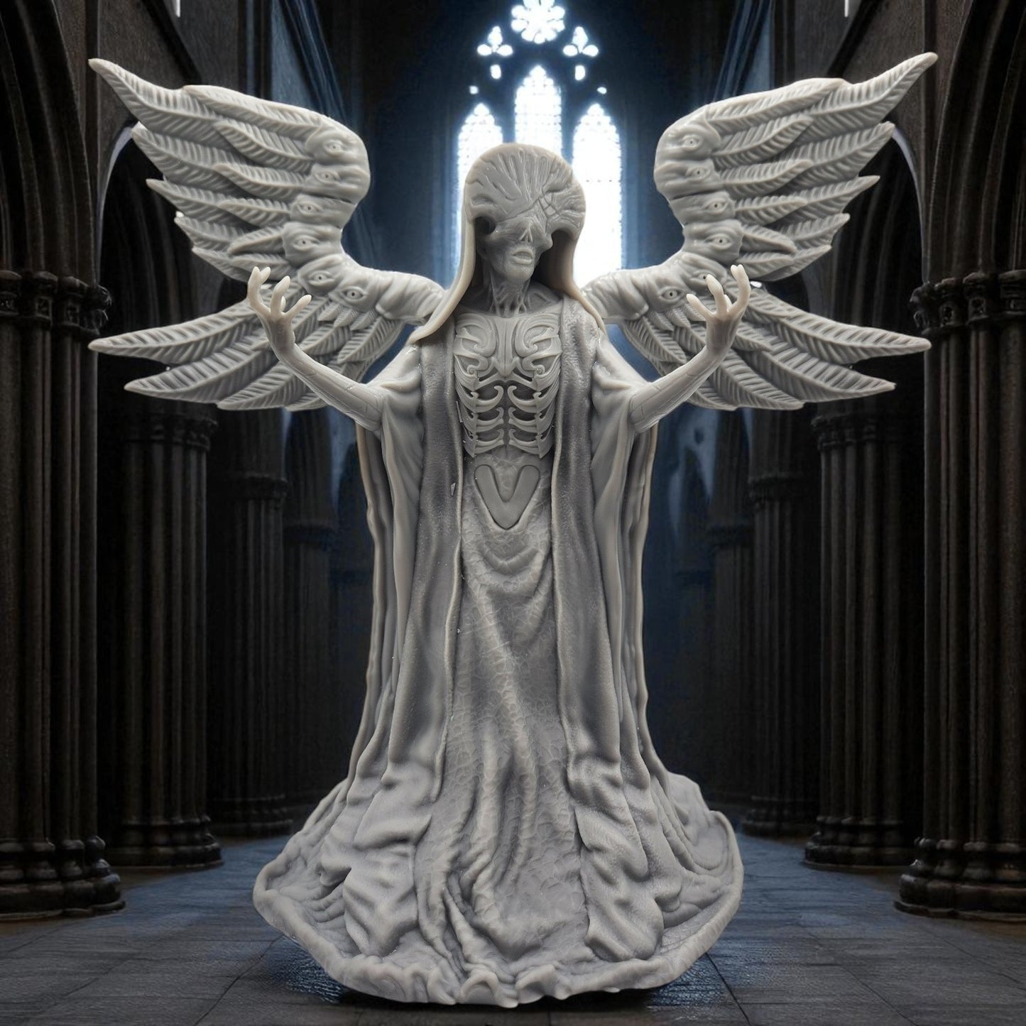 Angel of Death - Hellboy 3D Resin Figurine: Unpainted Fan Art (7 Inch)
