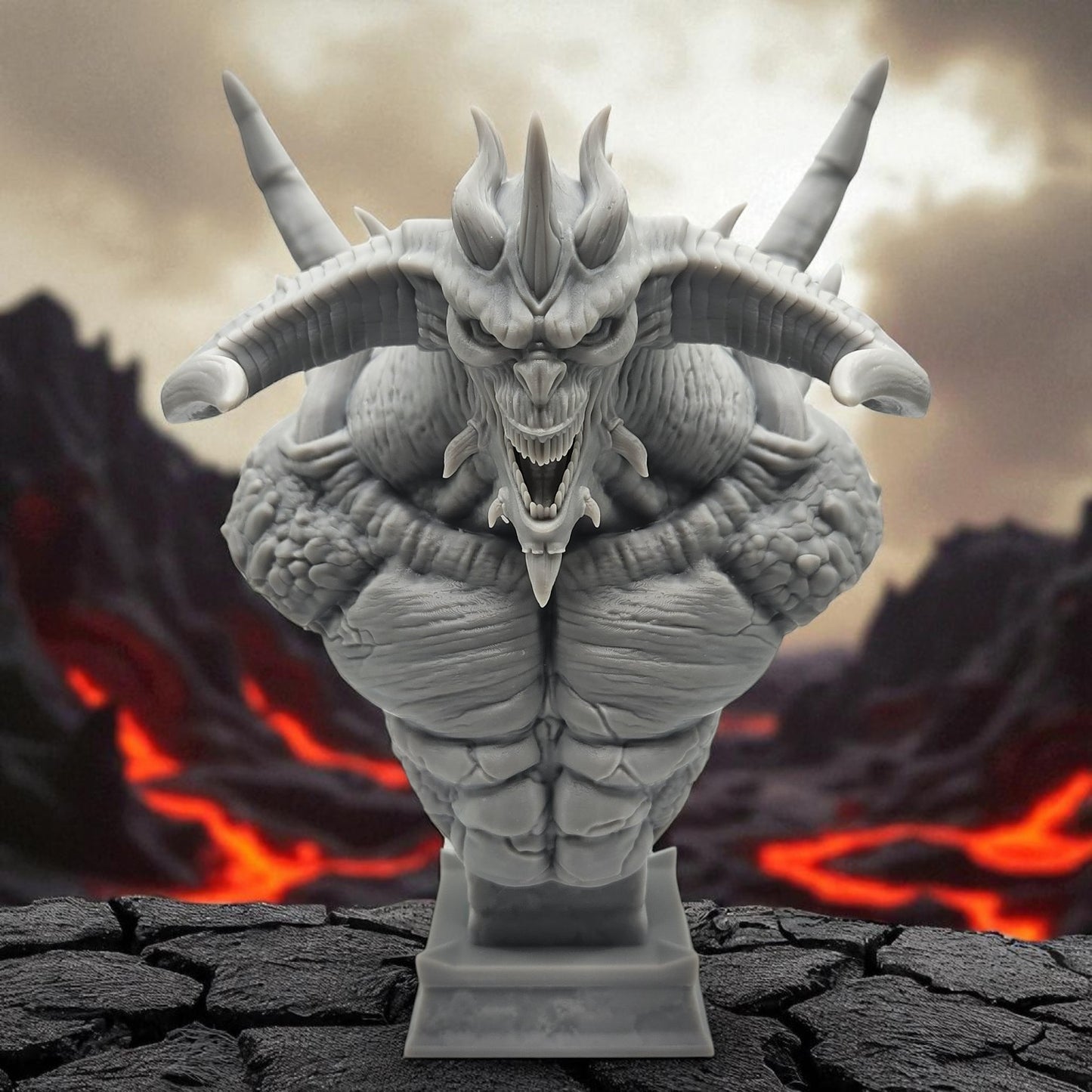 Diablo - Lord of Terror 3D Resin Bust: Unpainted Fan Art (6.5 Inch)