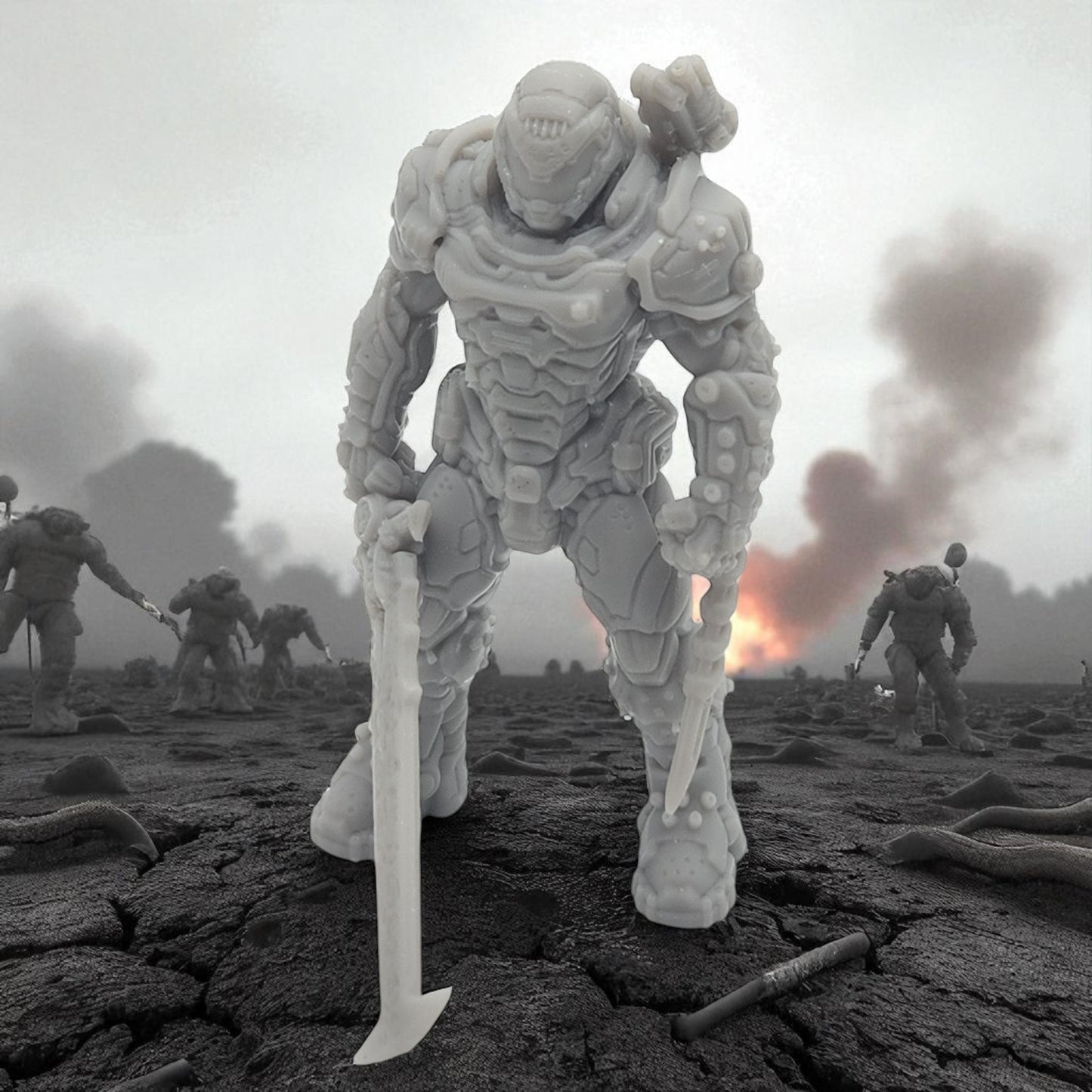 Doom Slayer 3D Resin Figurine: Unpainted Fan Art (2 Inch)