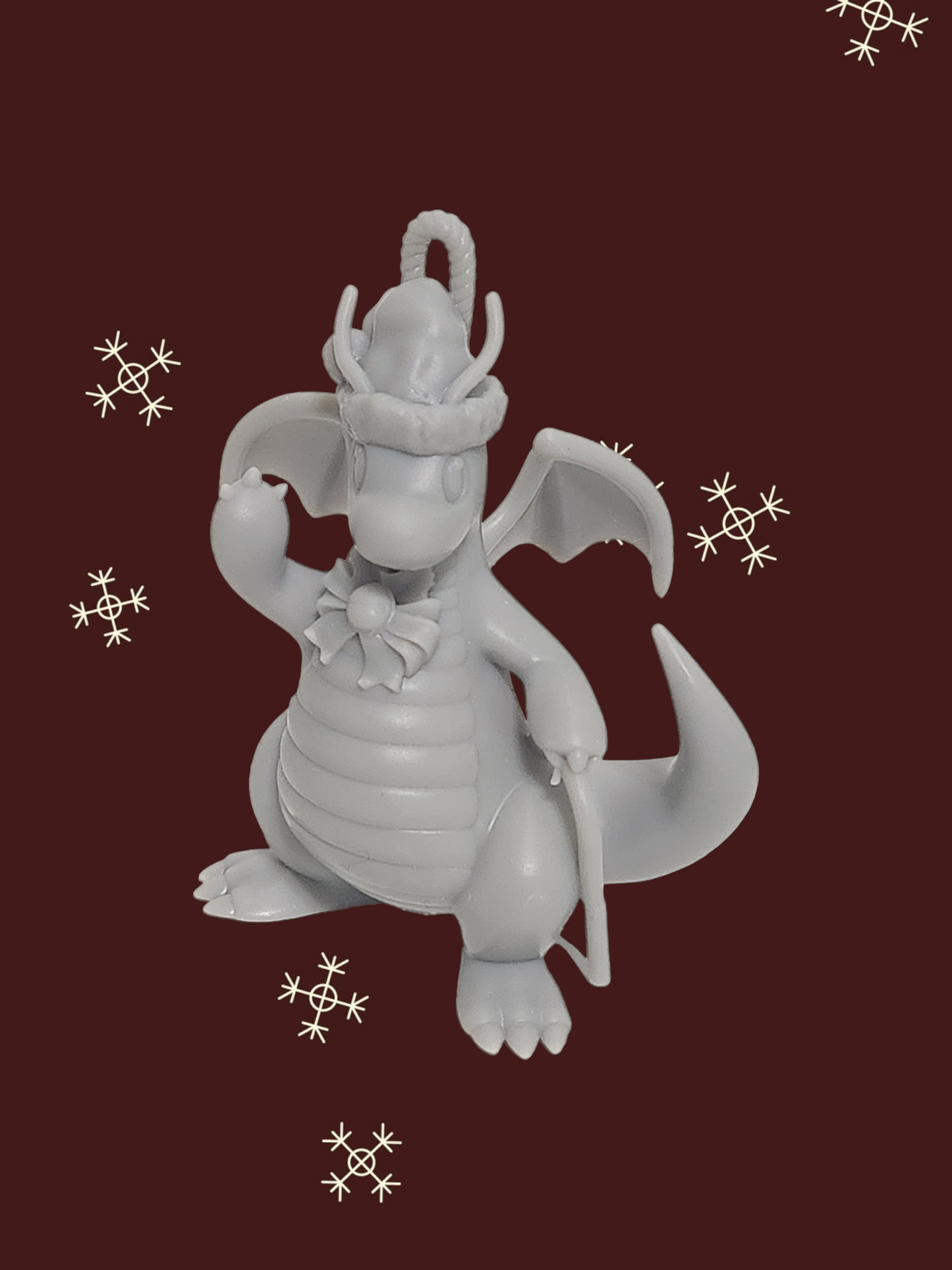 Pokemon Resin Miniature - Dragonite Christmas Ornament