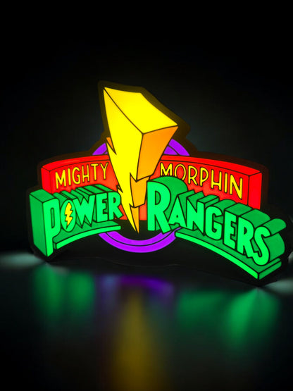Power Rangers Logo  LED Lamp | Mighty Morphin Power Ranger