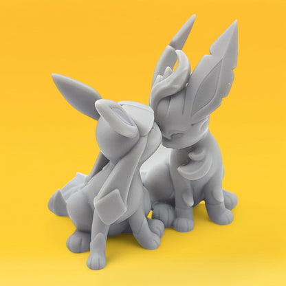 Pokemon Resin Miniature - Glaceon & Leafeon Kissing