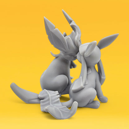 Pokemon Resin Miniature - Glaceon & Leafeon Kissing