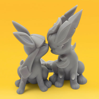 Pokemon Resin Miniature - Glaceon & Leafeon Kissing