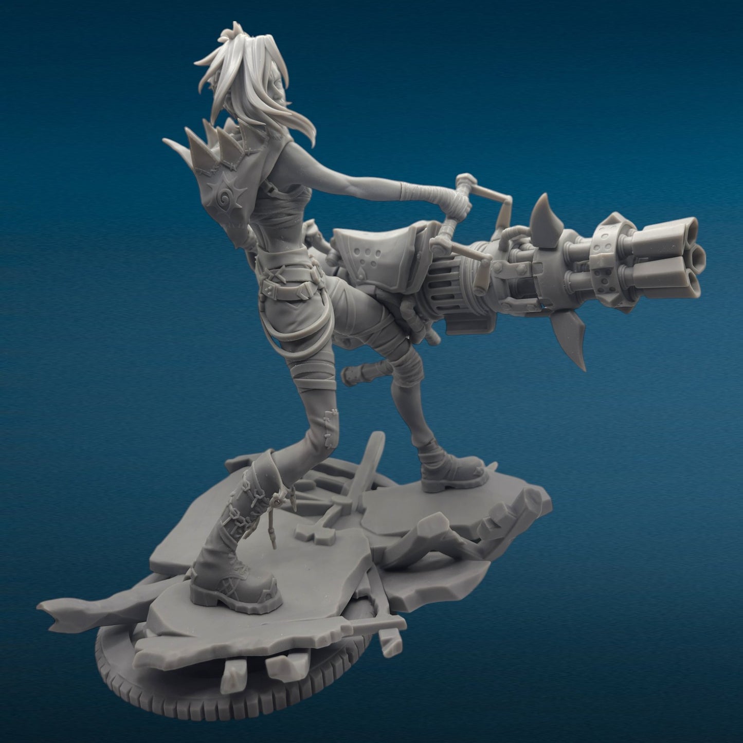 3D Resin Figurine - Jinx w/Rhino | League of Legends | Arcane