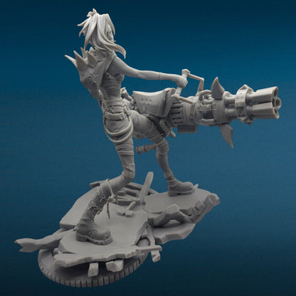 3D Resin Figurine - Jinx w/Rhino | League of Legends | Arcane