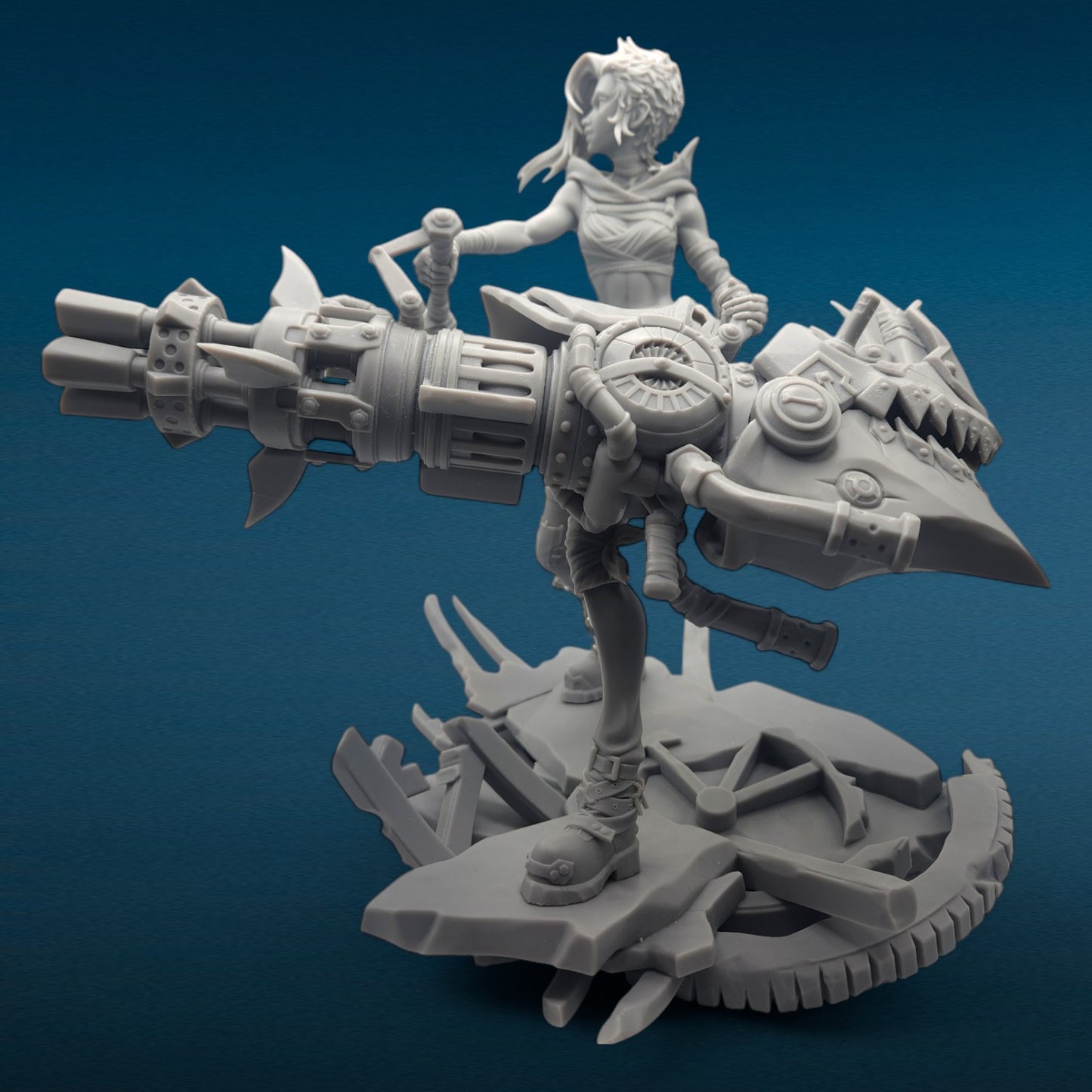 3D Resin Figurine - Jinx w/Rhino | League of Legends | Arcane