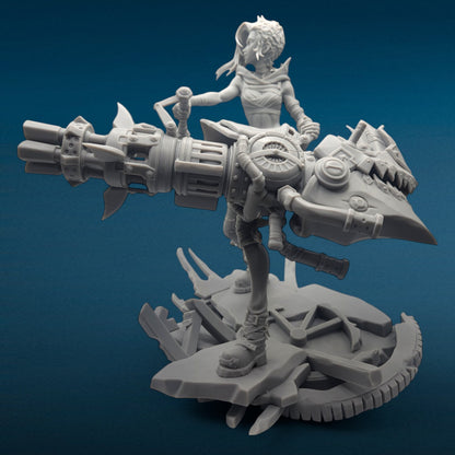 3D Resin Figurine - Jinx w/Rhino | League of Legends | Arcane