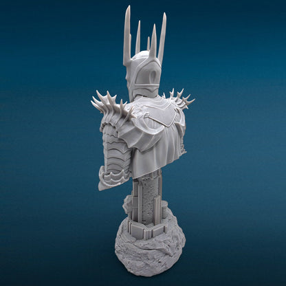 Sauron - Lord of the Rings 3D Resin Bust: Unpainted Fan Art (9.5 Inch)