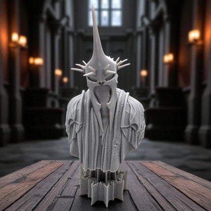 Witch King of Angmar - Lord of the Rings 3D Resin Bust: Unpainted Fan Art (7.5 Inch)