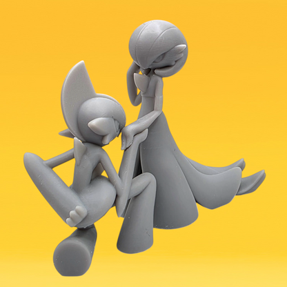 Pokemon Resin Miniature - Gallade & Gardevoir Proposal