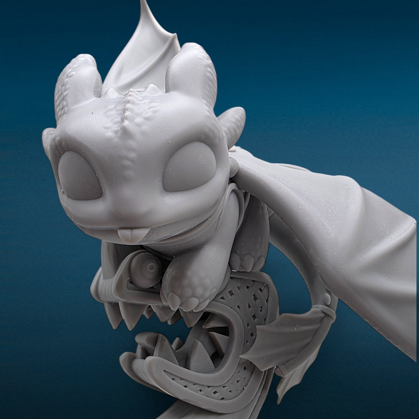 Toothless - Dragon 3D Resin Figurine: Unpainted Fan Art (9.5 Inch)