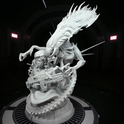 Ellen Ripley Alien - 3D Resin Figurine: Unpainted Fan Art (12 Inch)