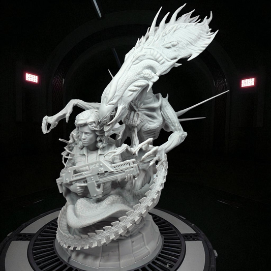 Ellen Ripley Alien - 3D Resin Figurine: Unpainted Fan Art (12 Inch)