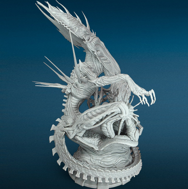 Ellen Ripley Alien - 3D Resin Figurine: Unpainted Fan Art (12 Inch)
