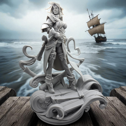 Miss Fortune League of Legends - 3D Resin Figurine: Unpainted Fan Art (11 Inch)