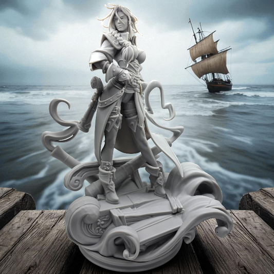 Miss Fortune League of Legends - 3D Resin Figurine: Unpainted Fan Art (11 Inch)