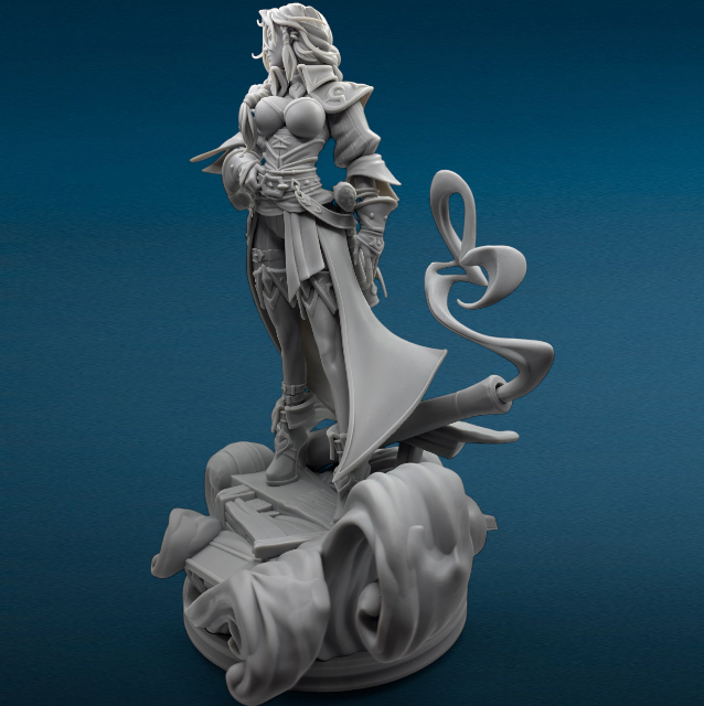 Miss Fortune League of Legends - 3D Resin Figurine: Unpainted Fan Art (11 Inch)