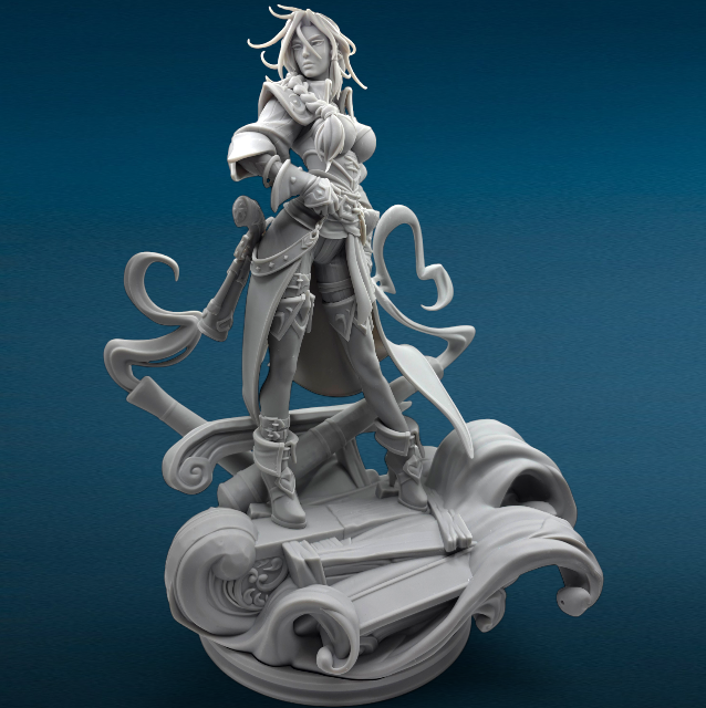 Miss Fortune League of Legends - 3D Resin Figurine: Unpainted Fan Art (11 Inch)