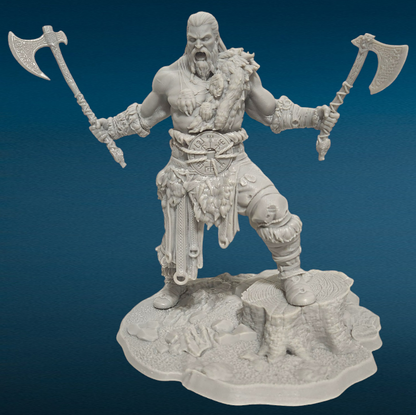 Freki Viking Figure - Unpainted 3D Resin Figurine for Hobby Painters & Collectors (7 Inch)