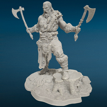 Freki Viking Figure - Unpainted 3D Resin Figurine for Hobby Painters & Collectors (7 Inch)