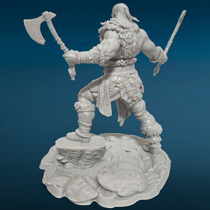 Freki Viking Figure - Unpainted 3D Resin Figurine for Hobby Painters & Collectors (7 Inch)