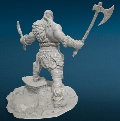 Freki Viking Figure - Unpainted 3D Resin Figurine for Hobby Painters & Collectors (7 Inch)