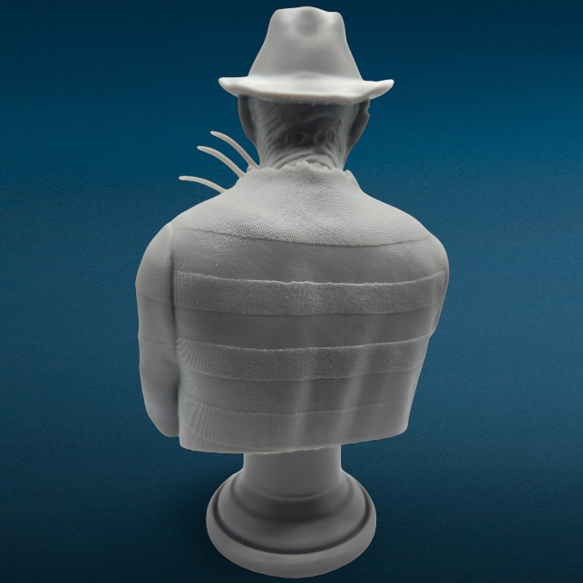 Freddy Kreuger 3D Resin Bust: Unpainted Fan Art (7.25 Inch)
