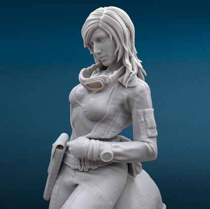 Eva Metal Gear Solid: Snake Eater - 3D Resin Figurine: Unpainted Fan Art (9.5 Inch)