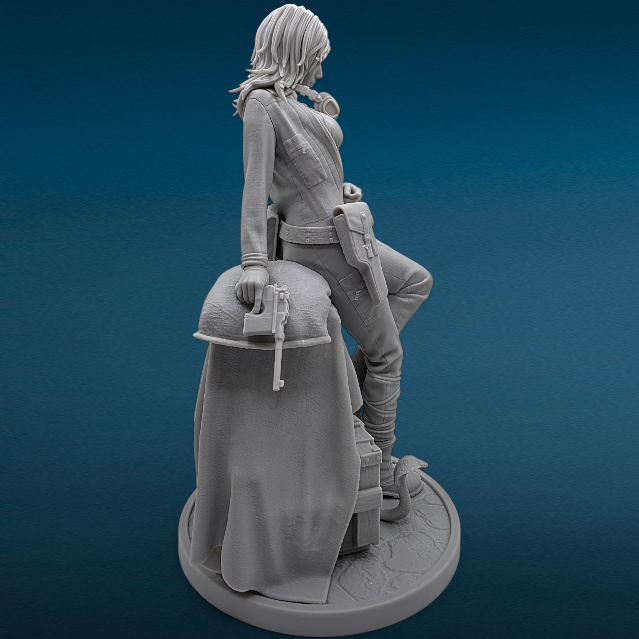 Eva Metal Gear Solid: Snake Eater - 3D Resin Figurine: Unpainted Fan Art (9.5 Inch)