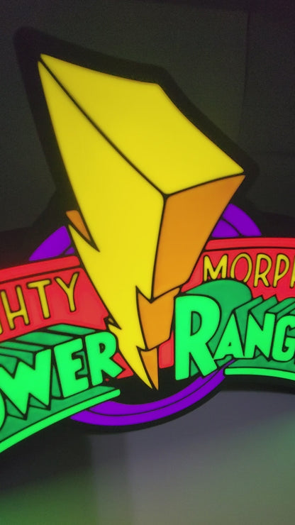 Power Rangers Logo  LED Lamp | Mighty Morphin Power Ranger
