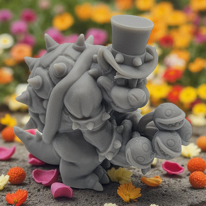 Bowser Proposal - Super Mario Bros 3D Resin Figurine: Unpainted Fan Art (2 Inch)