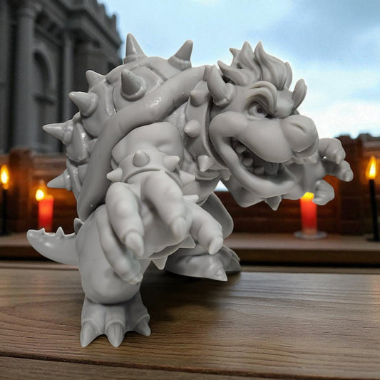 Bowser - Super Mario Bros 3D Resin Figurine: Unpainted Fan Art (5 Inch)