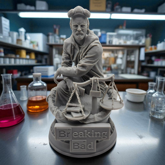 Walter White - Breaking Bad 3D Resin Figurine: Unpainted Fan Art (7 Inch)