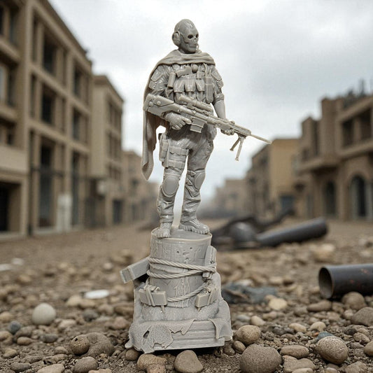 Ghost - Call of Duty 3D Resin Figurine: Unpainted Fan Art (10.5 Inch)