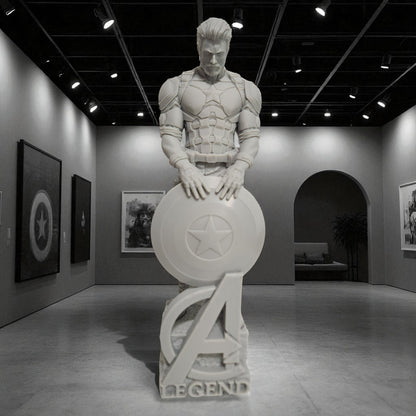 Captain America - Avengers 3D Resin Figurine: Unpainted Fan Art (11 Inch)