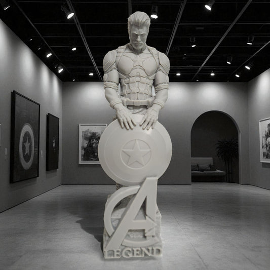 Captain America - Avengers 3D Resin Figurine: Unpainted Fan Art (11 Inch)