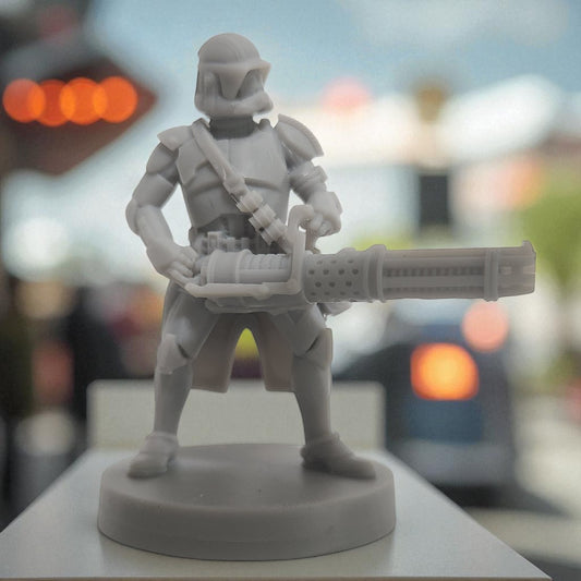 Clone Trooper Heavy - Star Wars 3D Resin Figurine: Unpainted Fan Art (2.5 Inch)